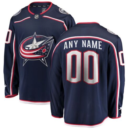 Columbus Blue Jackets Home Breakaway Custom Jersey Navy
