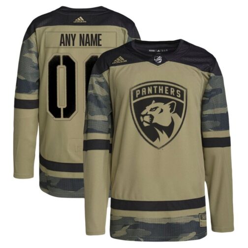 Florida Panthers Appreciation Team Custom Practice Jersey Camo Military