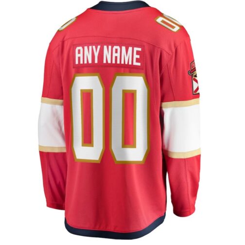 Florida Panthers Home Breakaway Custom Jersey Red - Image 2