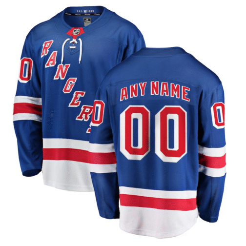 New York Rangers Home Breakaway Custom Jersey Blue