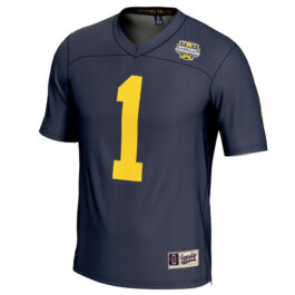 #1 Michigan Wolverines GameDay Greats College Football Playoff 2023 National Champions Lightweight Fashion Jersey – Navy