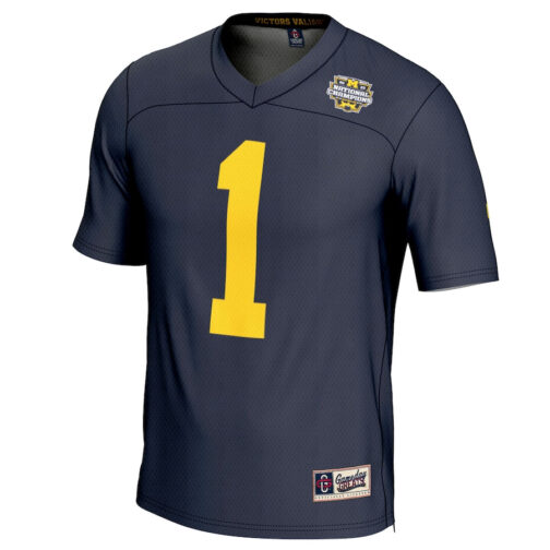 #1 Michigan Wolverines GameDay Greats College Football Playoff 2023 National Champions Lightweight Fashion Jersey - Navy - Image 2
