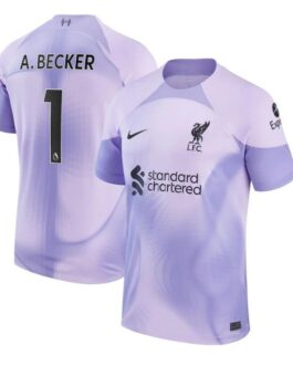 Alisson Becker Liverpool Unisex 2022/23 Home  Player Jersey – Purple