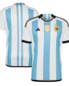 Argentina National Team Shirt 2022 Home Custom Jersey – White/Light Blue
