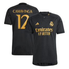 Eduardo Camavinga Real Madrid Shirt 2023/24 Third Player Jersey – Black