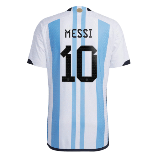 Lionel Messi 10 Argentina National Team Shirt 2022 Winners Home Jersey - White/Light Blue - Image 3