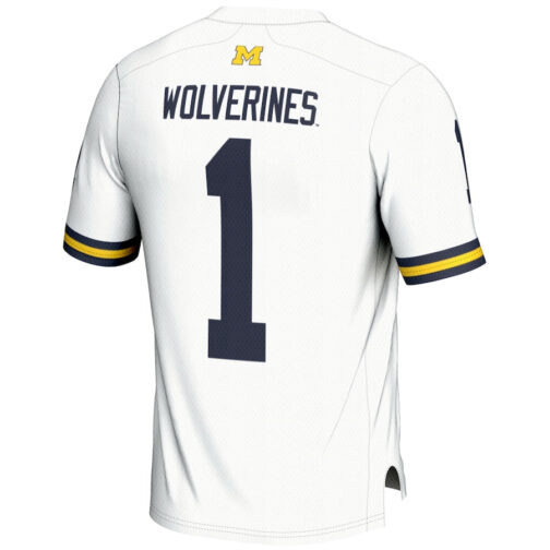 #1 Michigan Wolverines GameDay Greats College Football Playoff 2023 National Champions Lightweight Fashion Jersey - White - Image 3